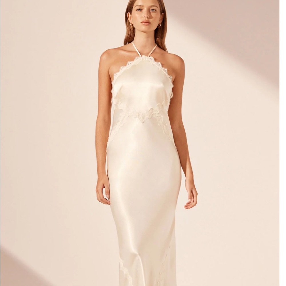 Shona Joy La Lune Halter Open Back
Maxi Dress